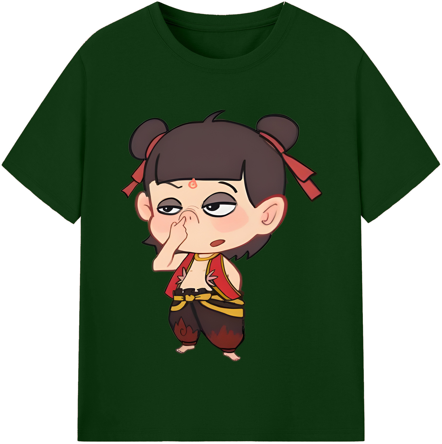 （画像用） Ne Zha 2 ナタ 魔童の大暴れ 綿100％半袖Tシャツ（フロントプリント）
